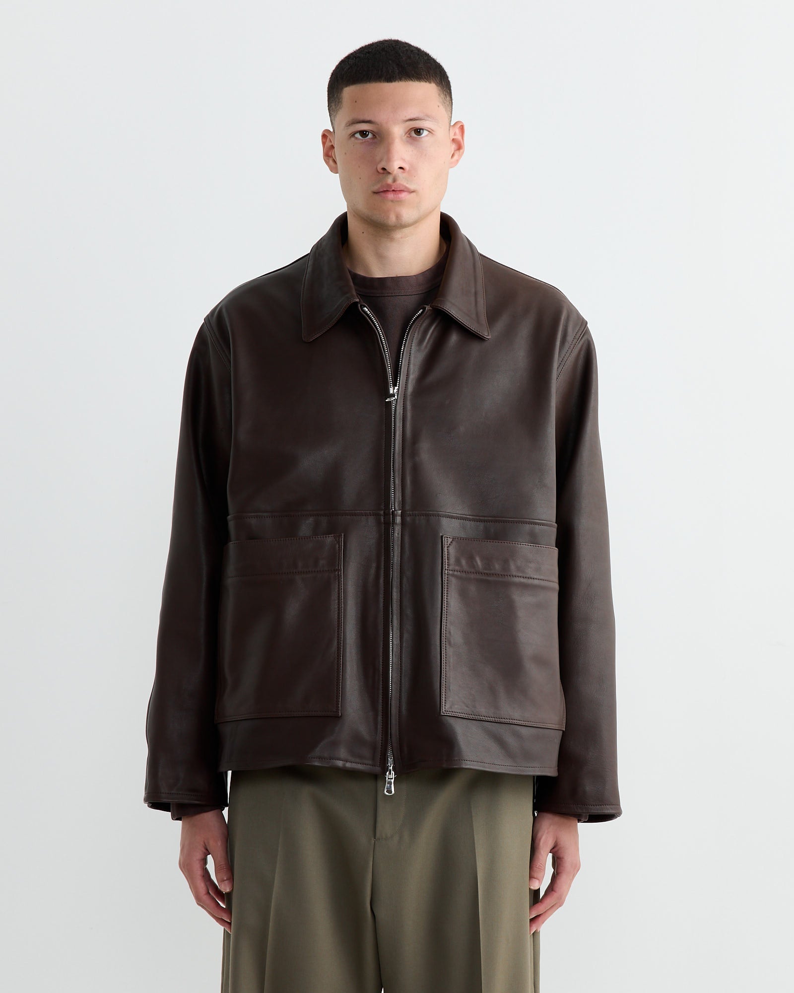 Totem Leather Jacket in Brown