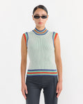 Scuba Knit Top in Green Beige