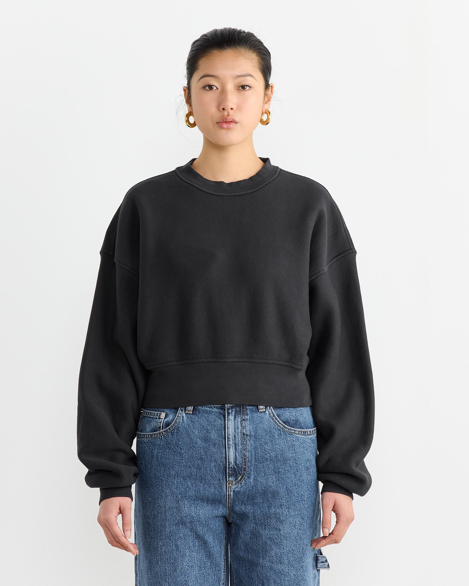 Kit Sweatshirt in Washed Black