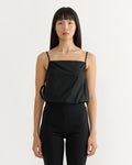 Gathered Strap Top in Black