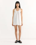 Round Halter Dress in White