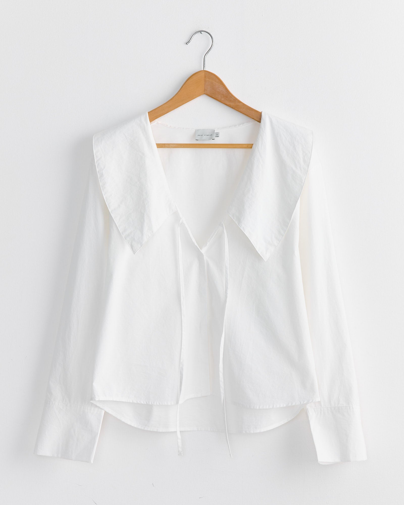 Collared Tie Shirt in White
