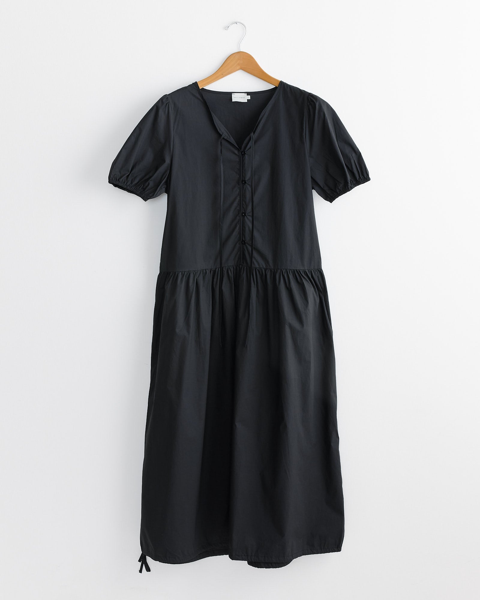 Draw Hem Dress in Black