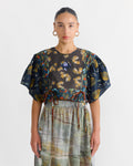 Folk Top in Print Z/Flower Power Dark
