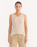 Ragged Vest in Taupe
