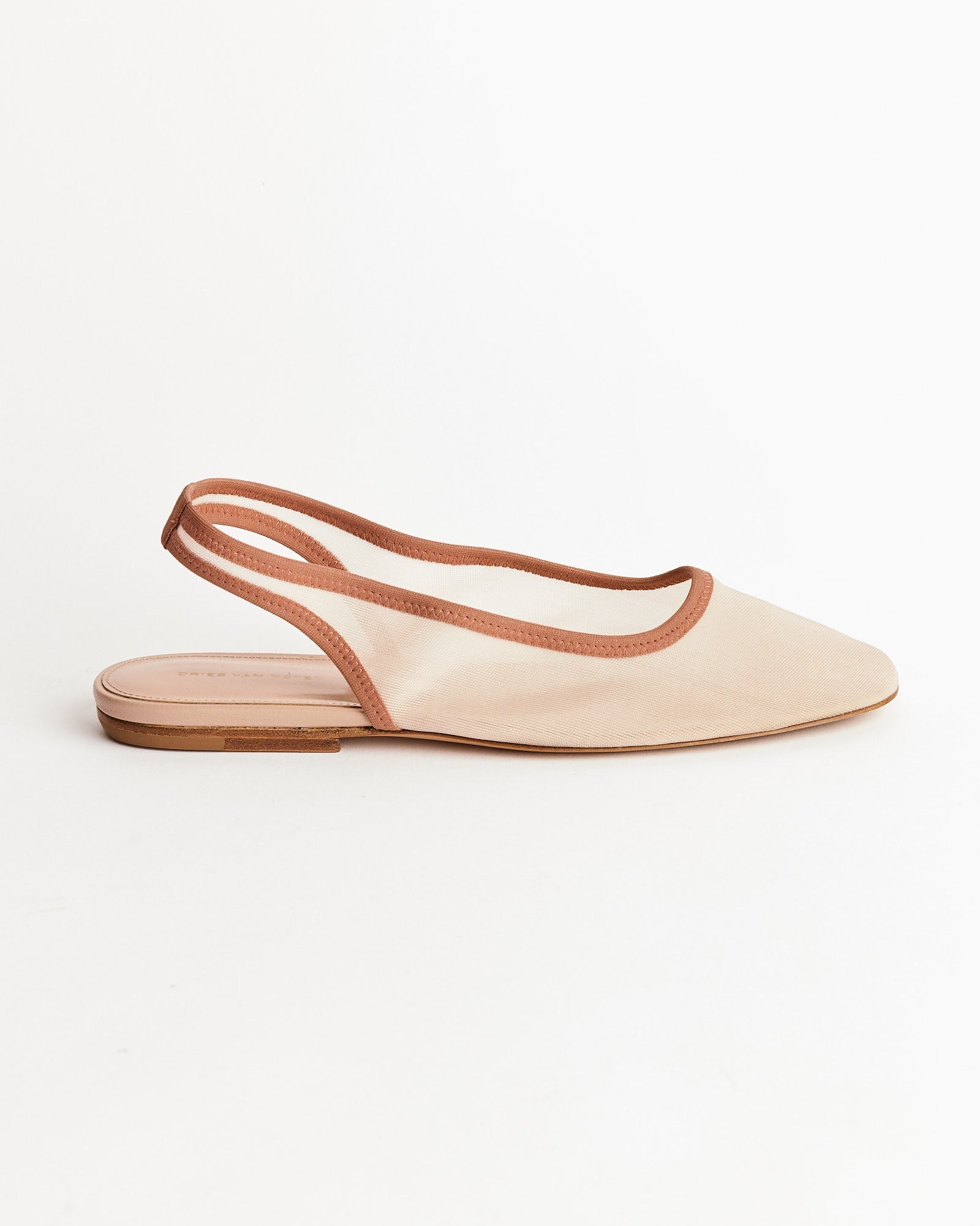 Mesh Slingback Flats in Blush