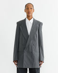 Oversized Double Breasted Jacket in Dark Grey