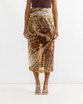 Gathered Skirt in Brown