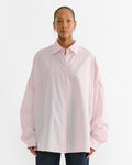 Striped Cocoon Shirt in Light Pink