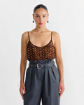 Embellished Tank Top in Dark Brown