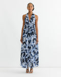Jacquard Halter Dress in Navy
