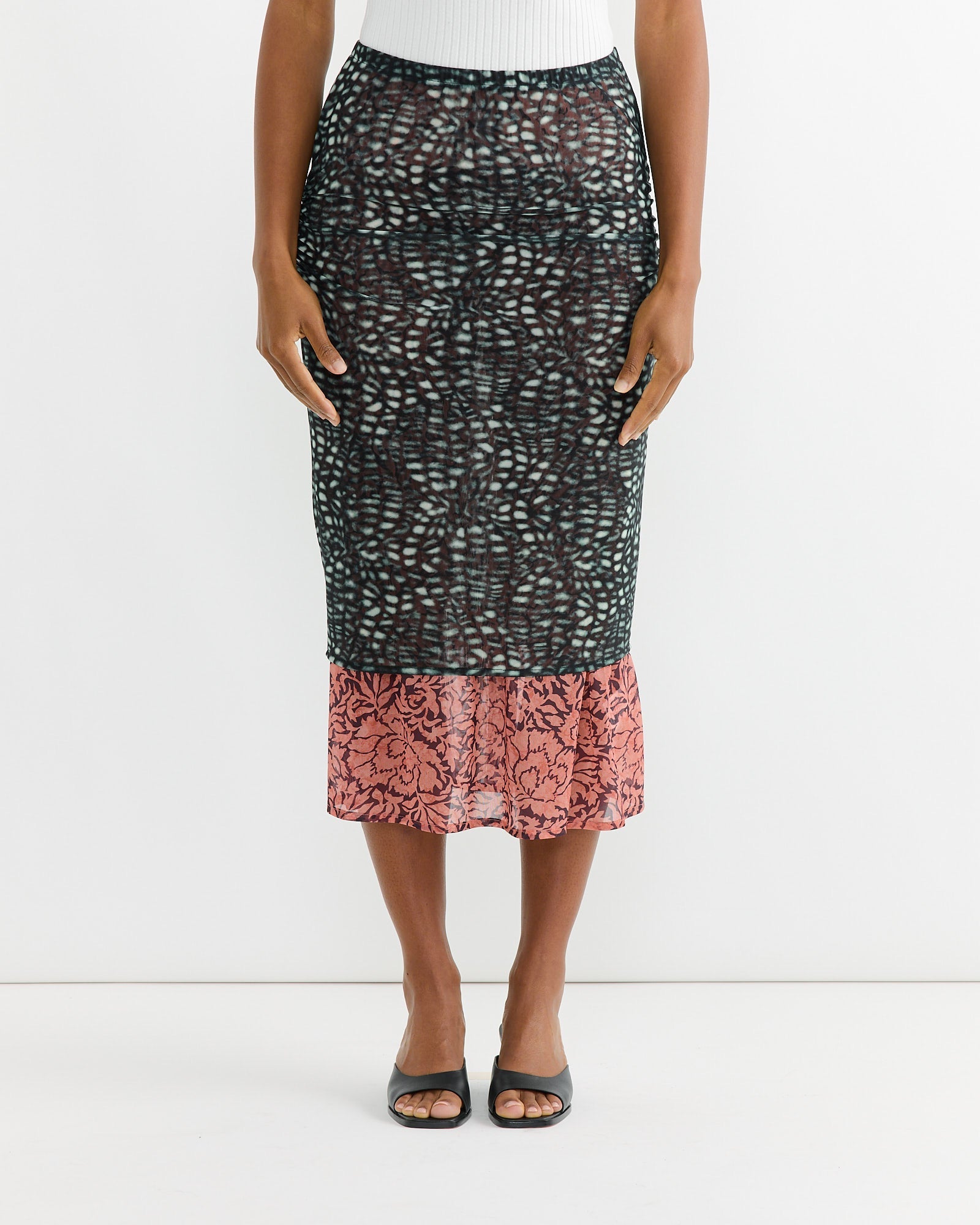 Double Layered Skirt in Malachite