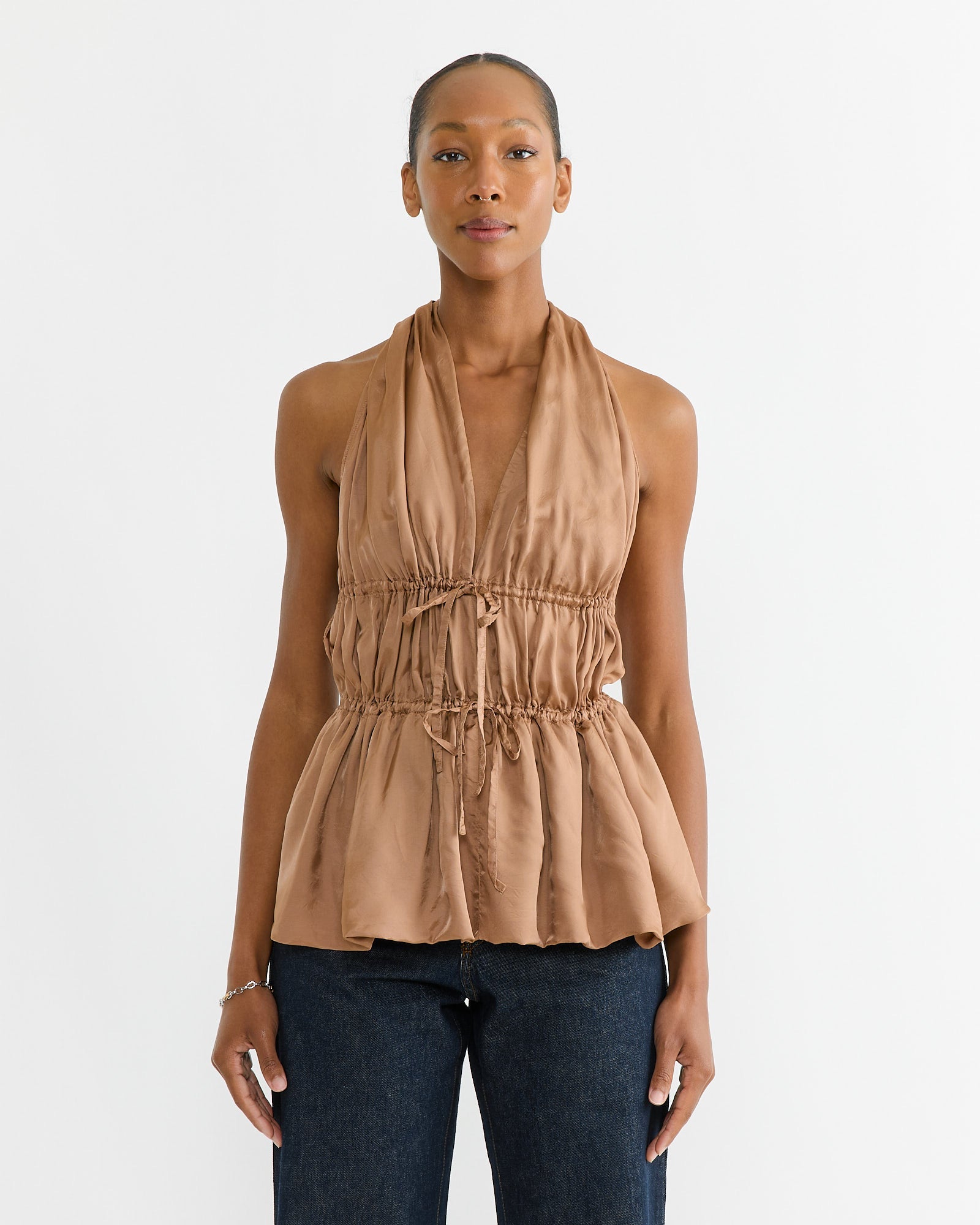 Halterneck Top in Smoke