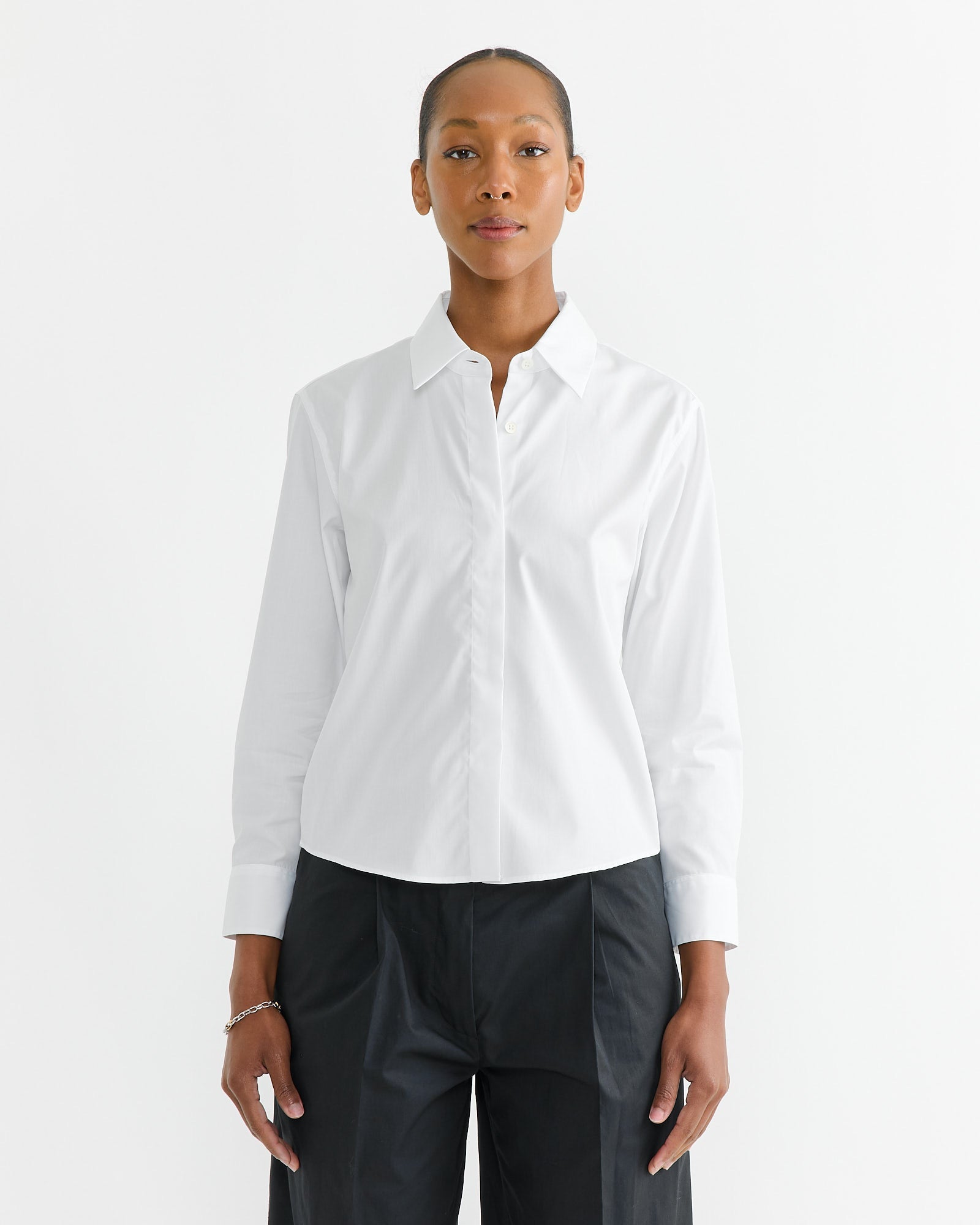 Cropped Classic Shirt in White
