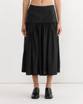Shirring Culotte Pant in Black
