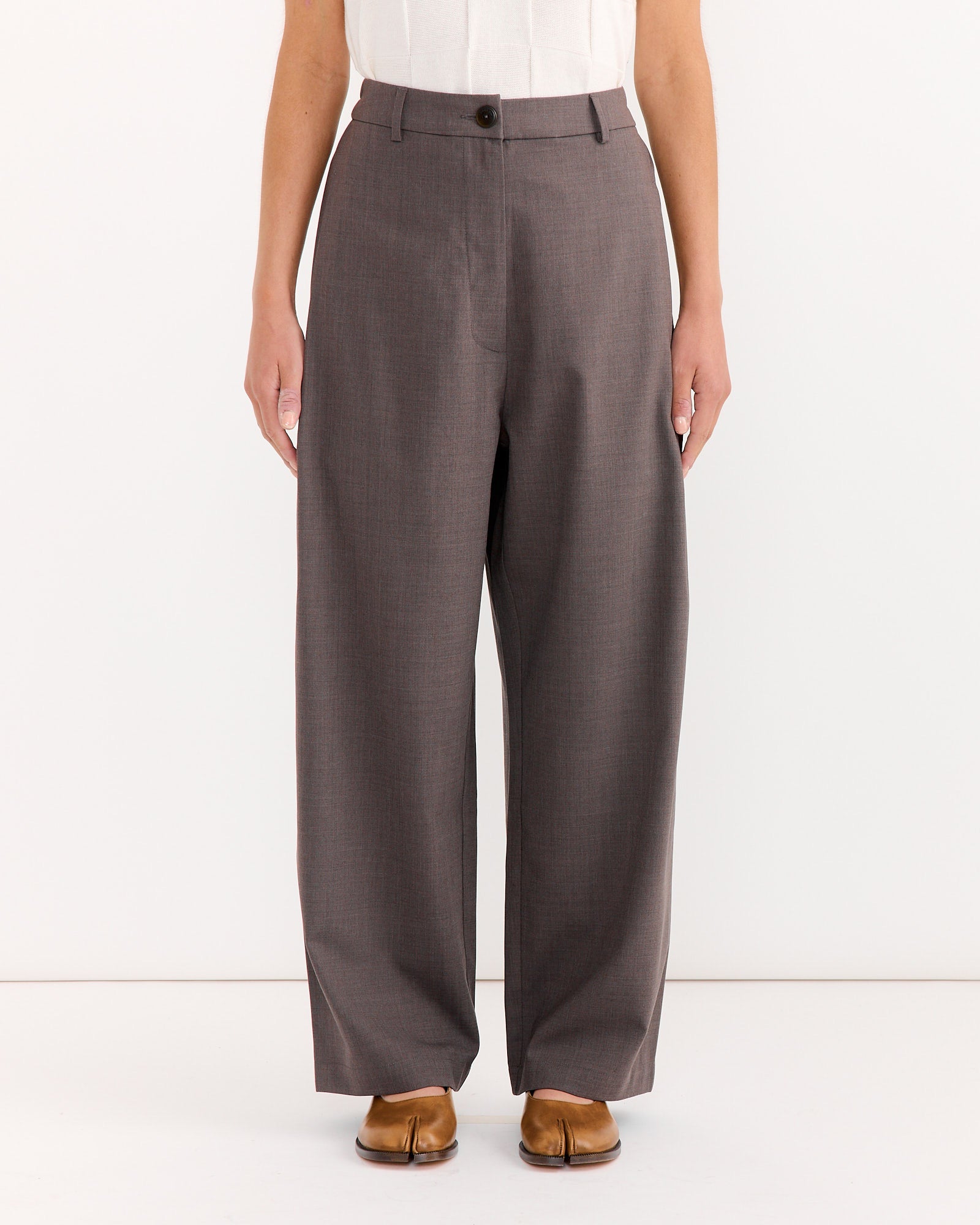 Wide Leg Pant in Deep Taupe