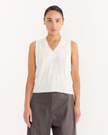 Checkered Cotton & Cashmere Waistcoat in White