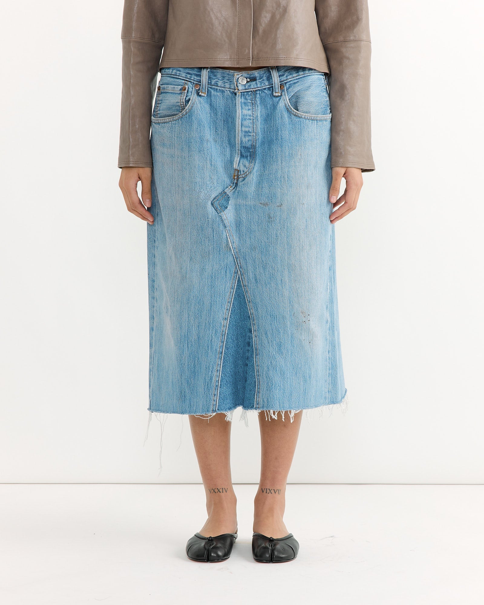 Reworked Vintage Skirt in Vintage Indigo