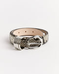 Hollyhock Snake Belt in Ivory Brown/Silver