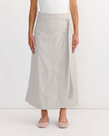 Utility Wrap Skirt in Creme