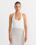 Rib Halter Top in White