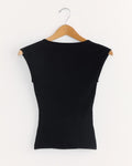 Sculpted Ballet Knit Top in Black