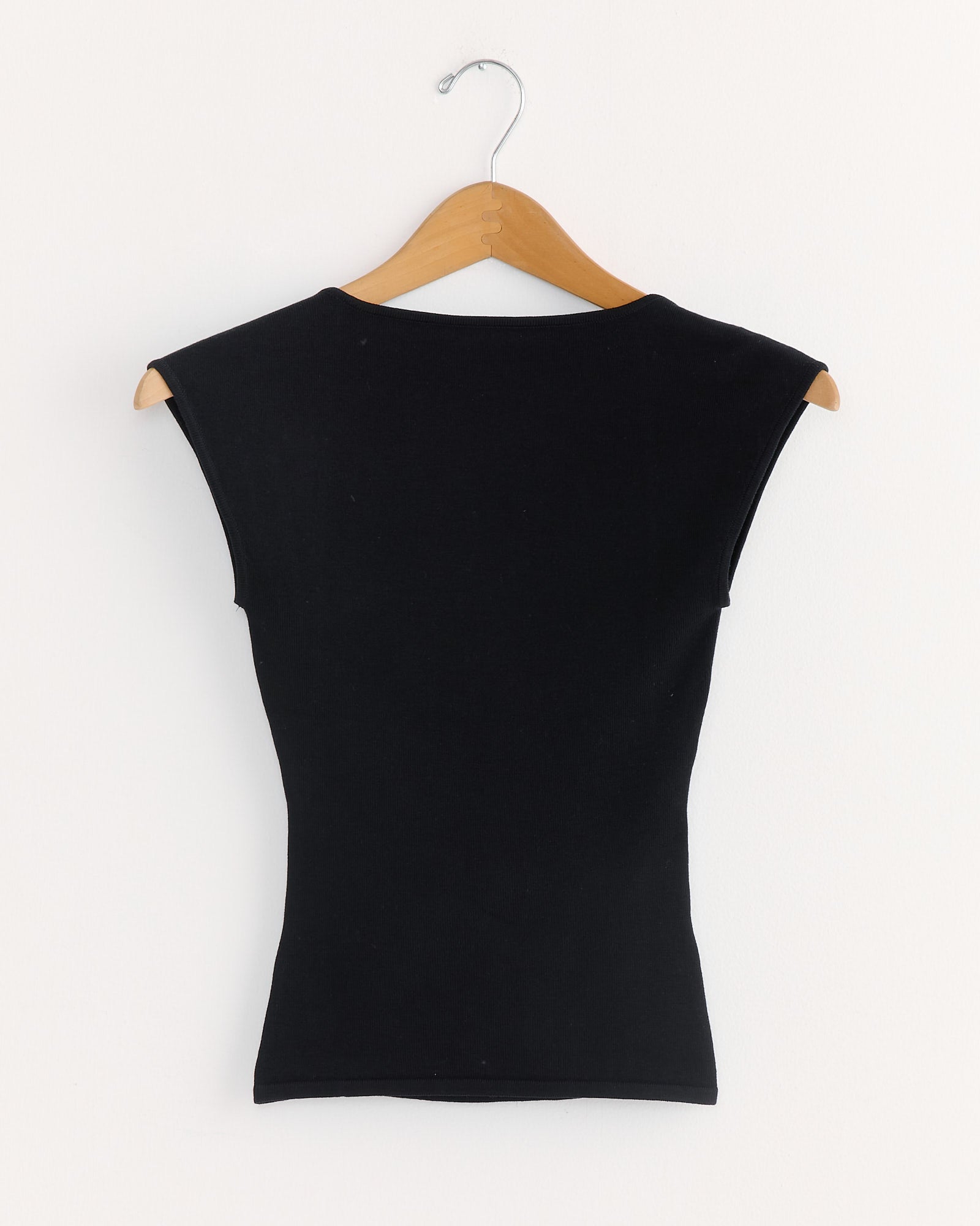 Sculpted Ballet Knit Top in Black