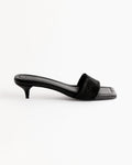 Pony Hair Minimal Heel in Black