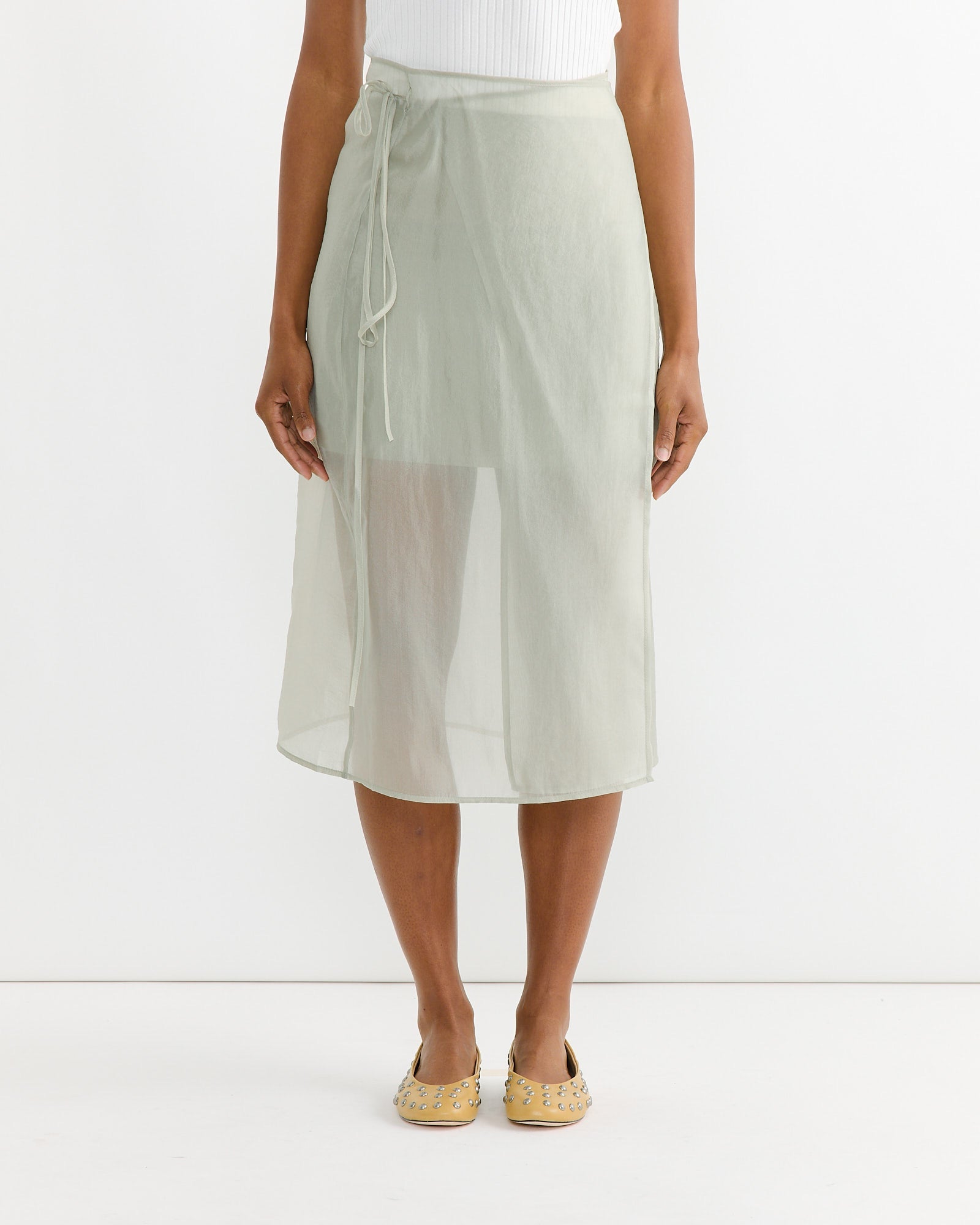 Organza Wrap Skirt in Light Green