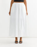 Gathered Maxi Skirt in White