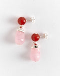 Rose Quartz & Agate Bio Resin Earrings