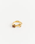 Menage Ring in Gold Plated Bronze/Pink Topaz