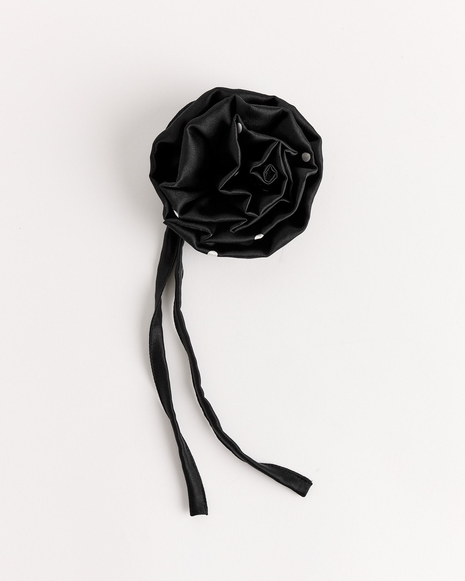 Polka Rosetta Tie in Black/Ivory