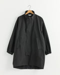 Stand Collar Coat in Ink Black