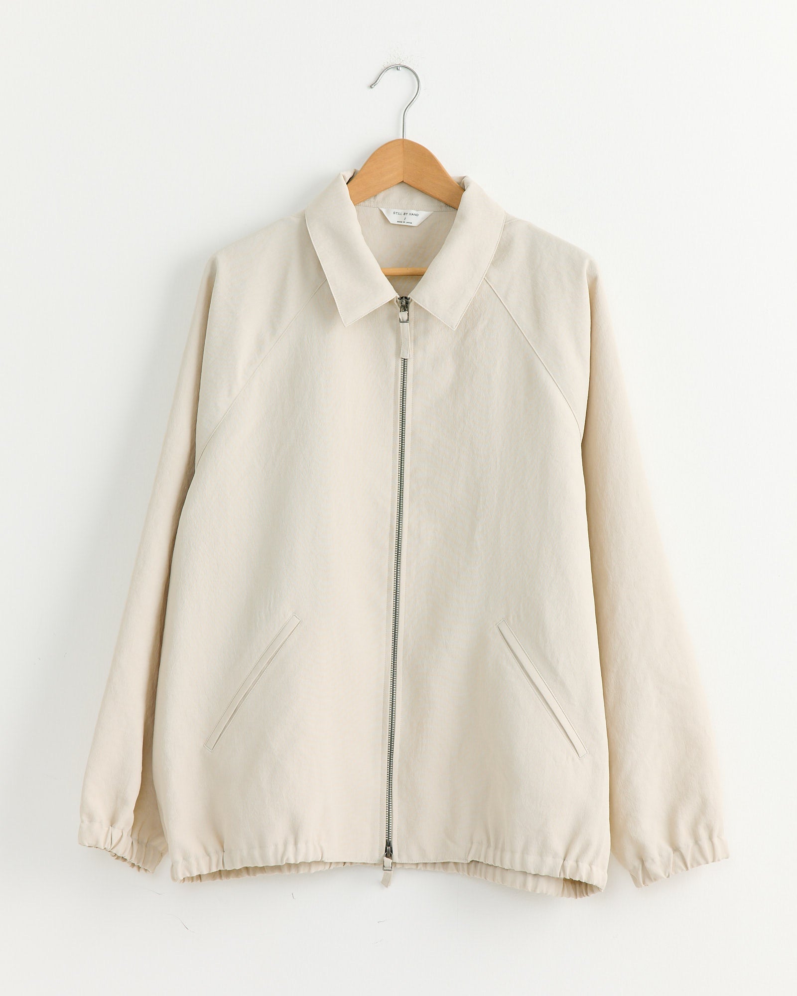 Zip Up Blouson in Ecru