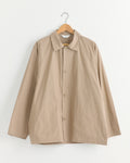 Silicone Coated Shirt Jacket in Mocha Beige