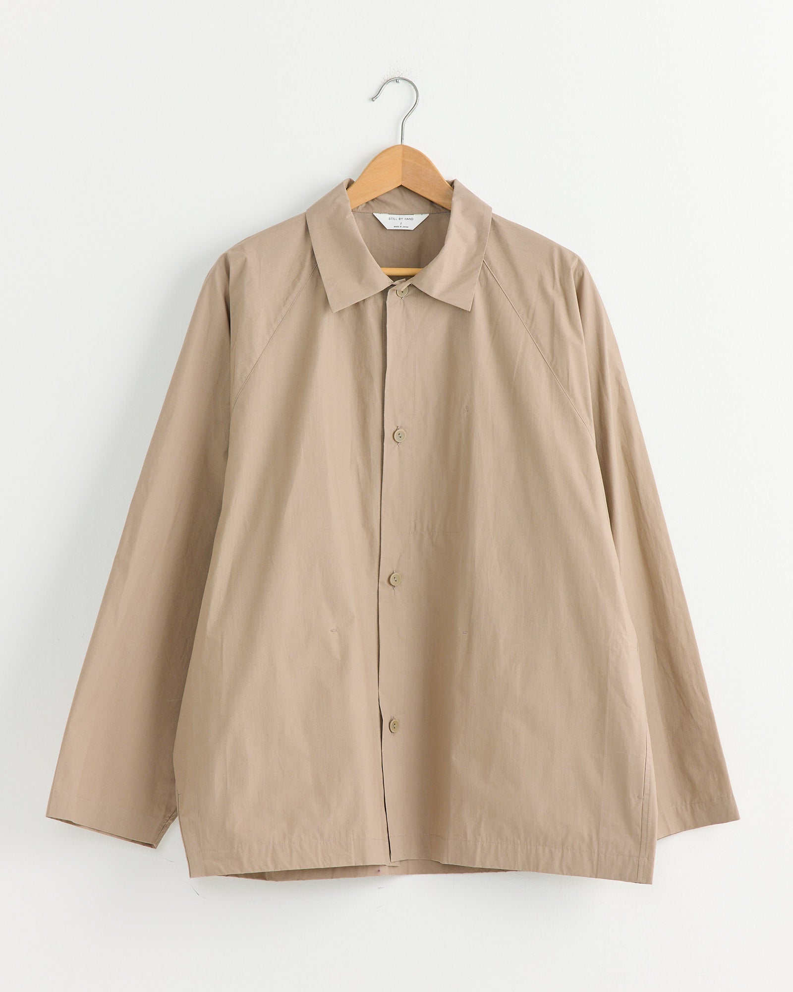 Silicone Coated Shirt Jacket in Mocha Beige