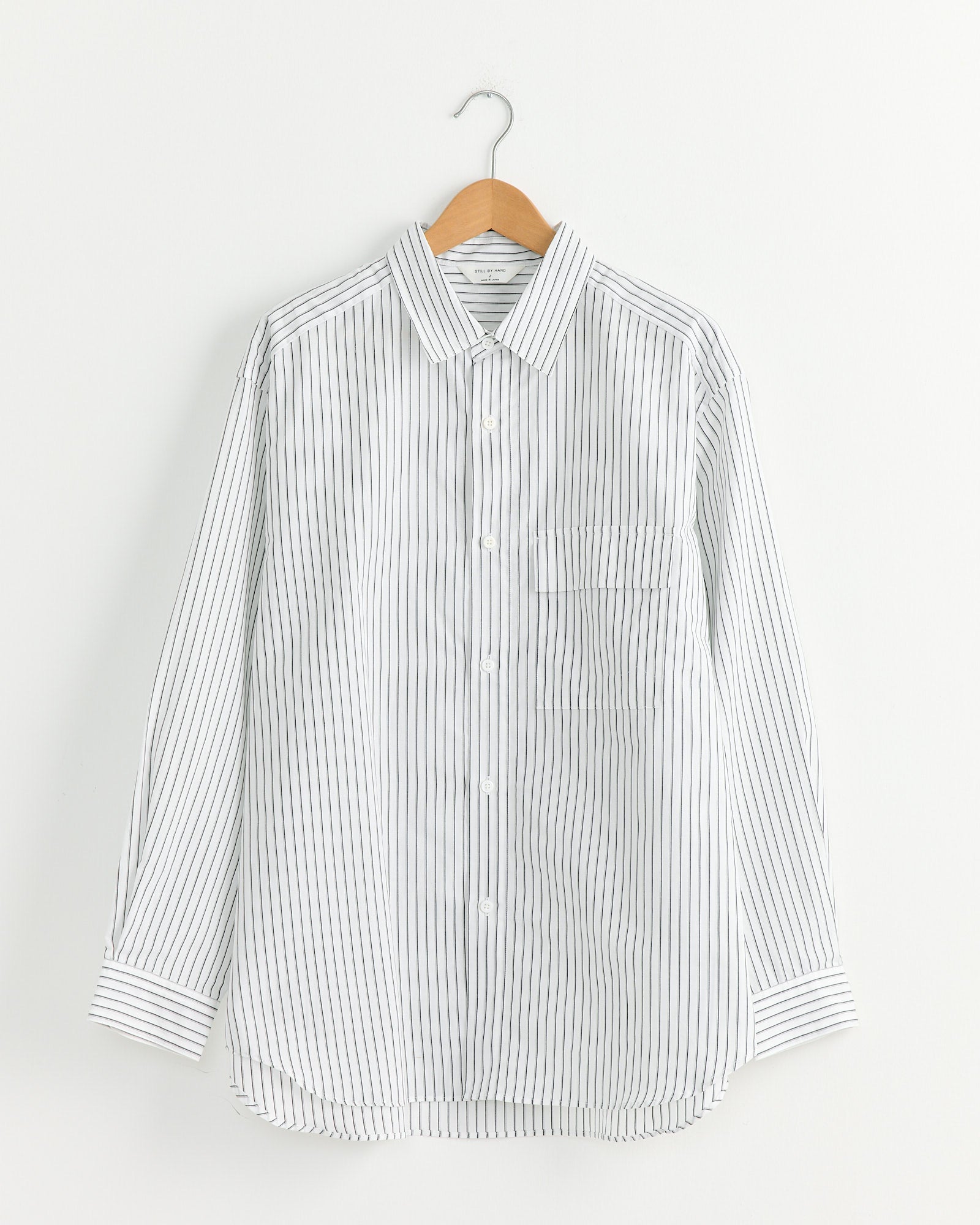 Oversized Shirt in White Stripe