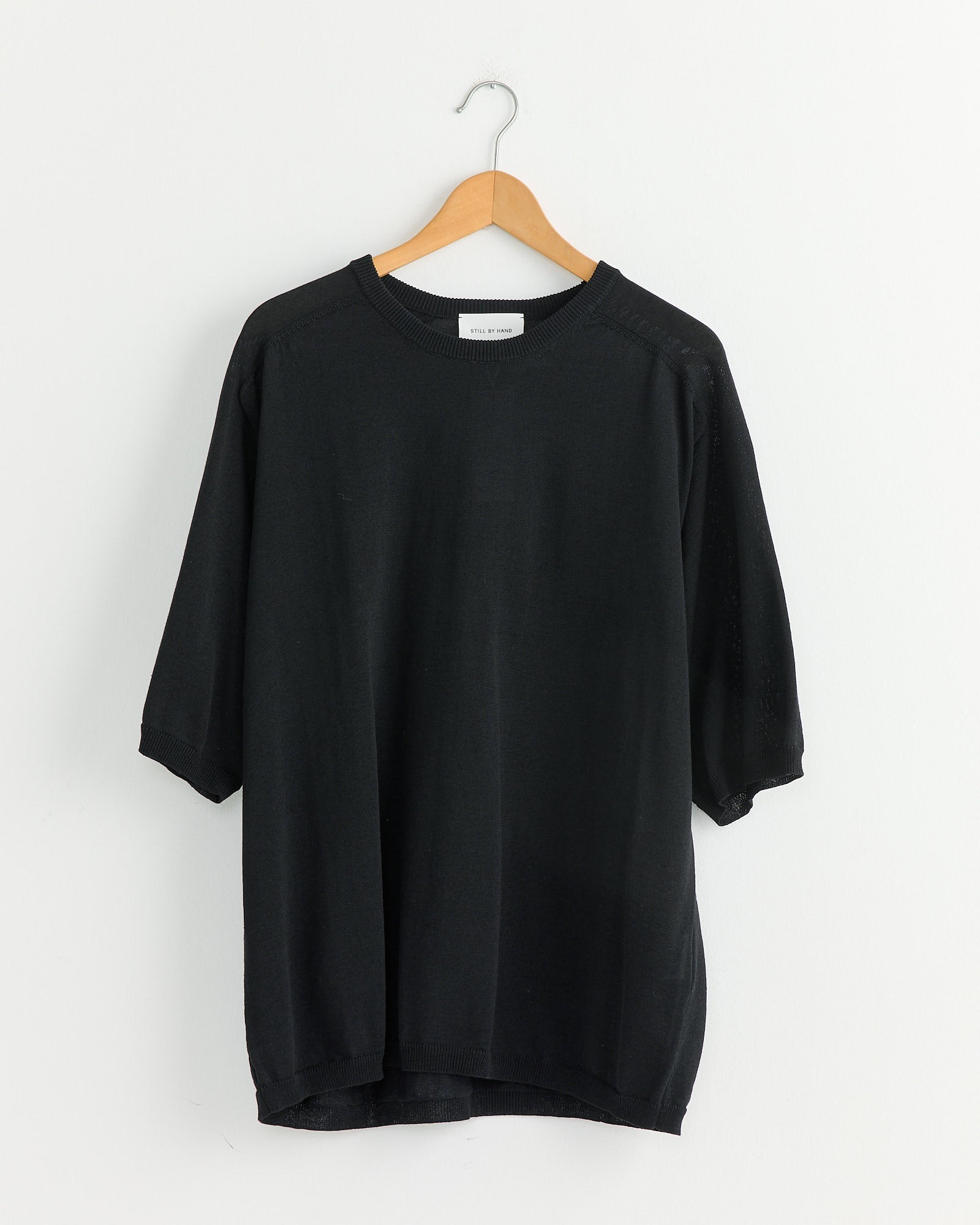 Half Sleeve Knit Shirt in Black