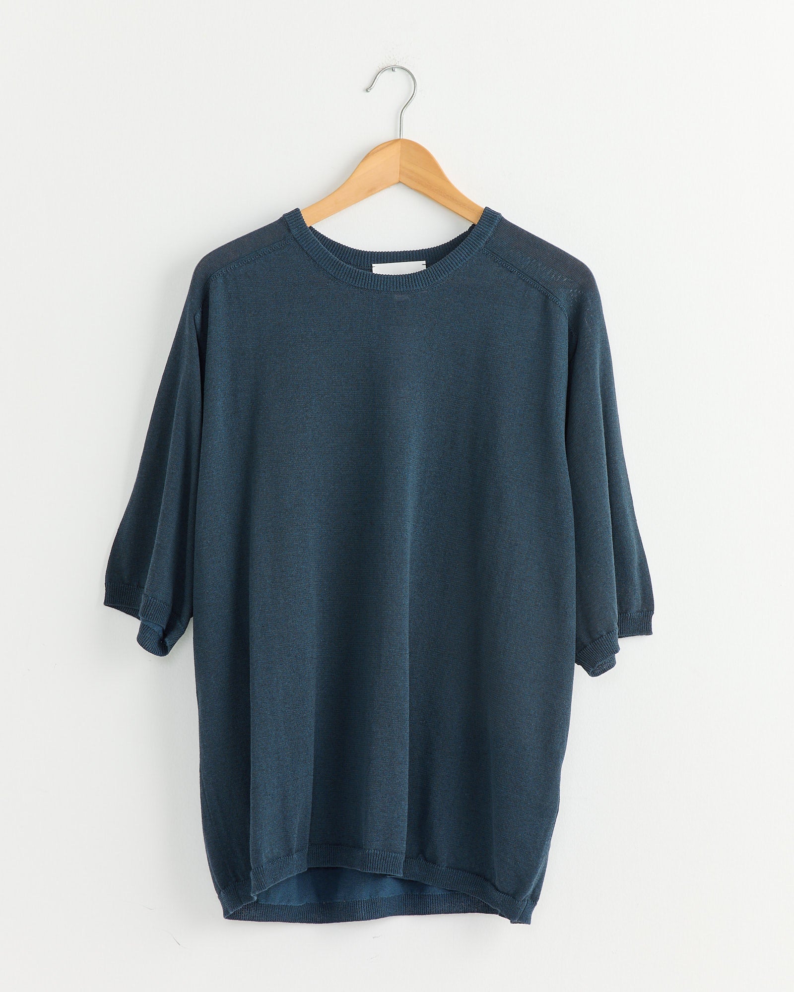 Half Sleeve Knit Shirt in Dusty Blue