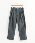 Garment Dye 2 Tuck Pant in Green Charcoal