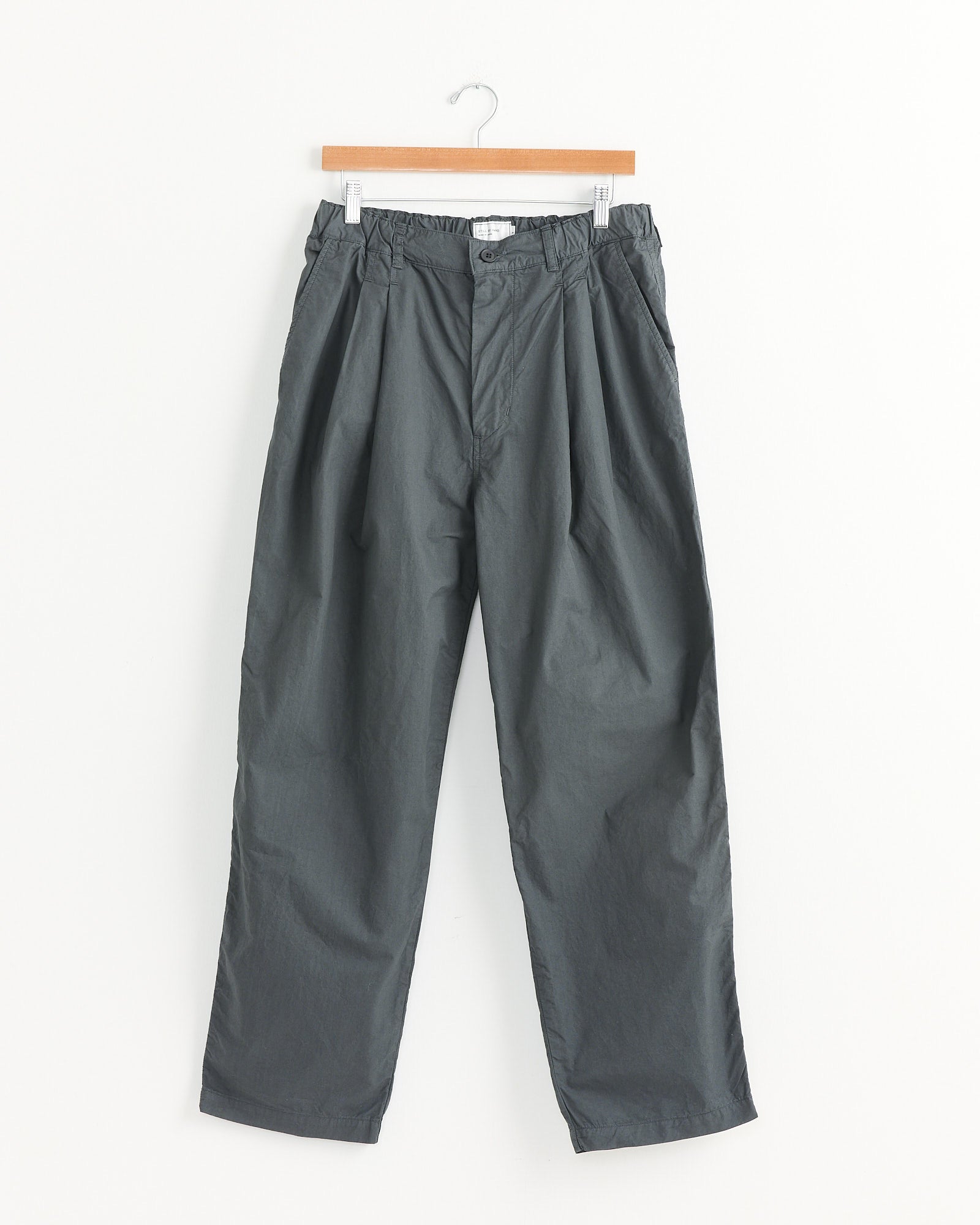 Garment Dye 2 Tuck Pant in Green Charcoal