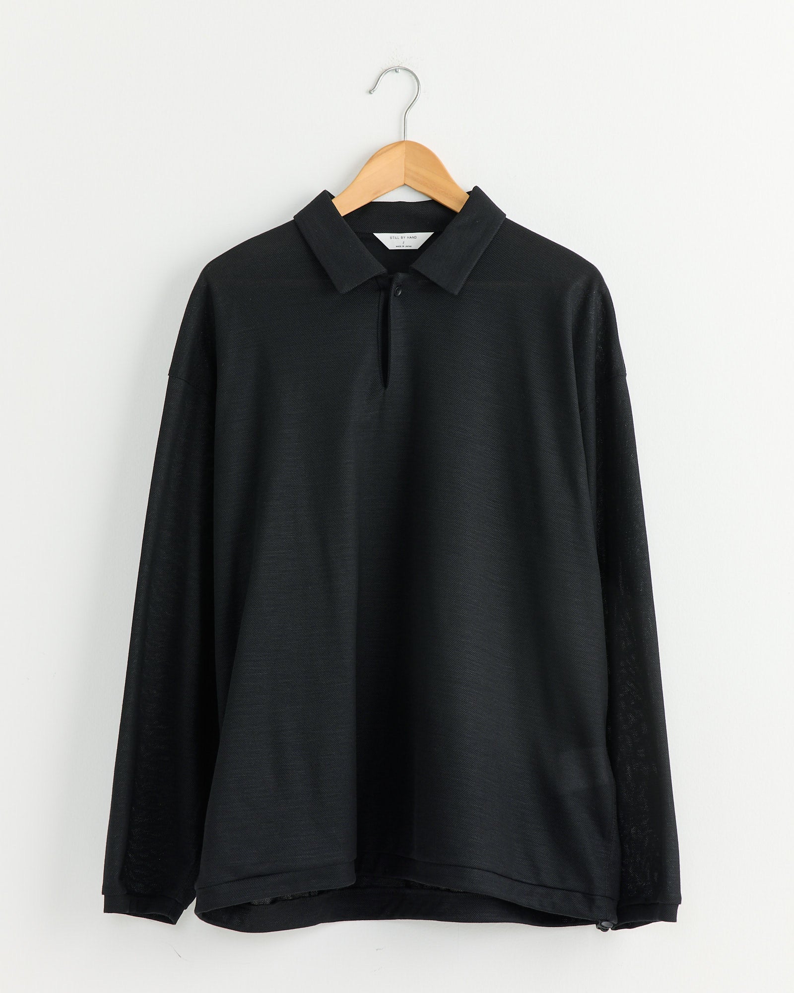 Long Sleeve Polo in Black