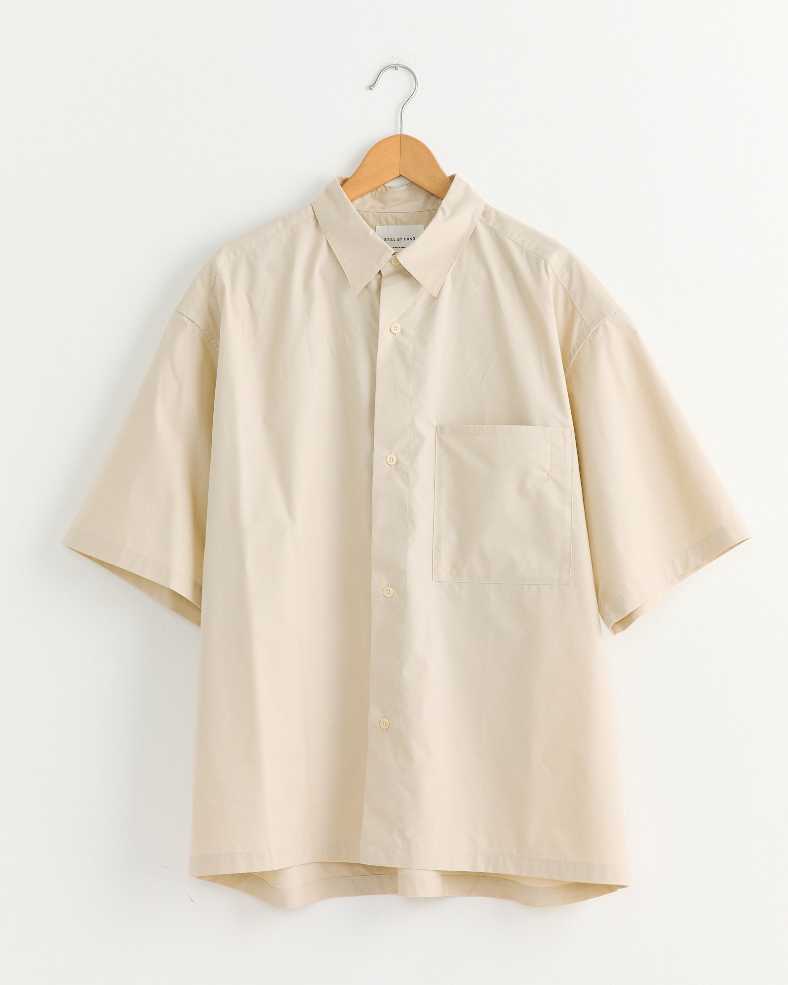 Silk Mixed Shirt in Light Beige
