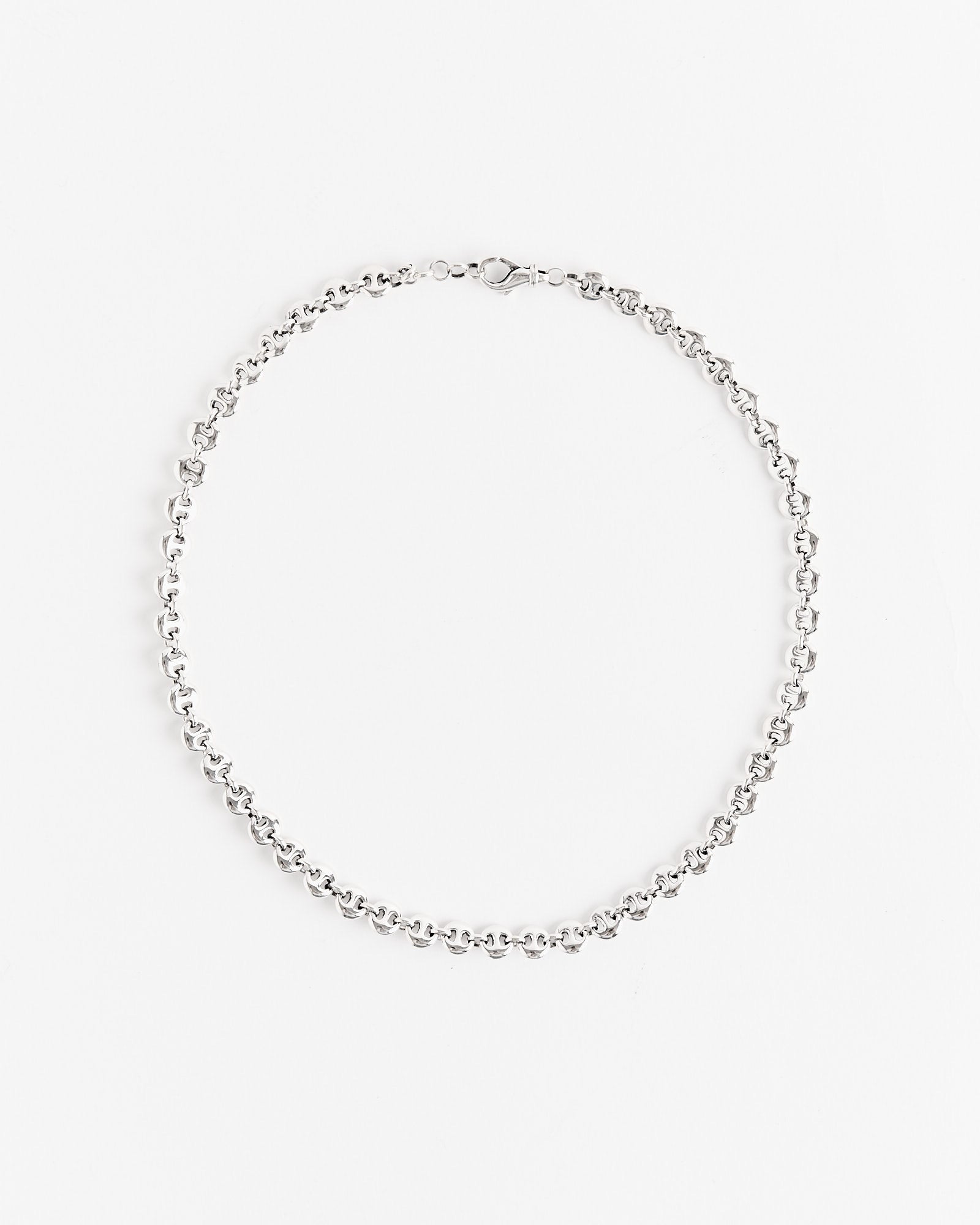 Small Circle Link Necklace in Sterling Silver