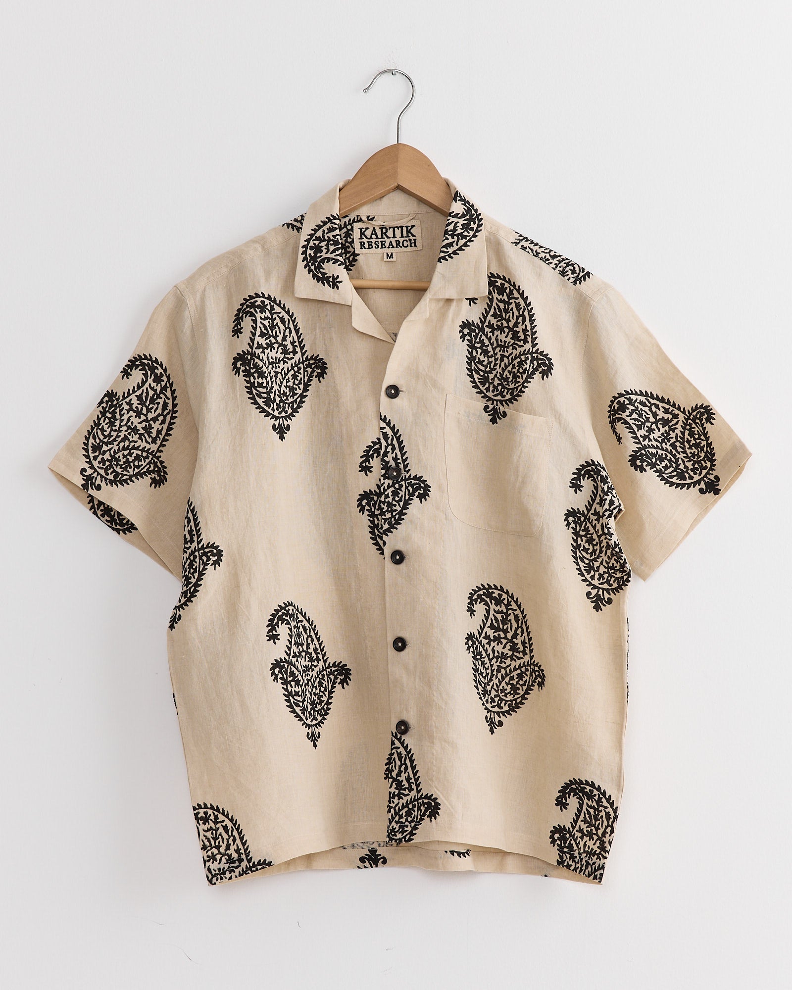 Hand Block Camp Shirt in Harda/Black