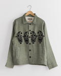 Hand Cropped Jacket in Pista/Black/Grey