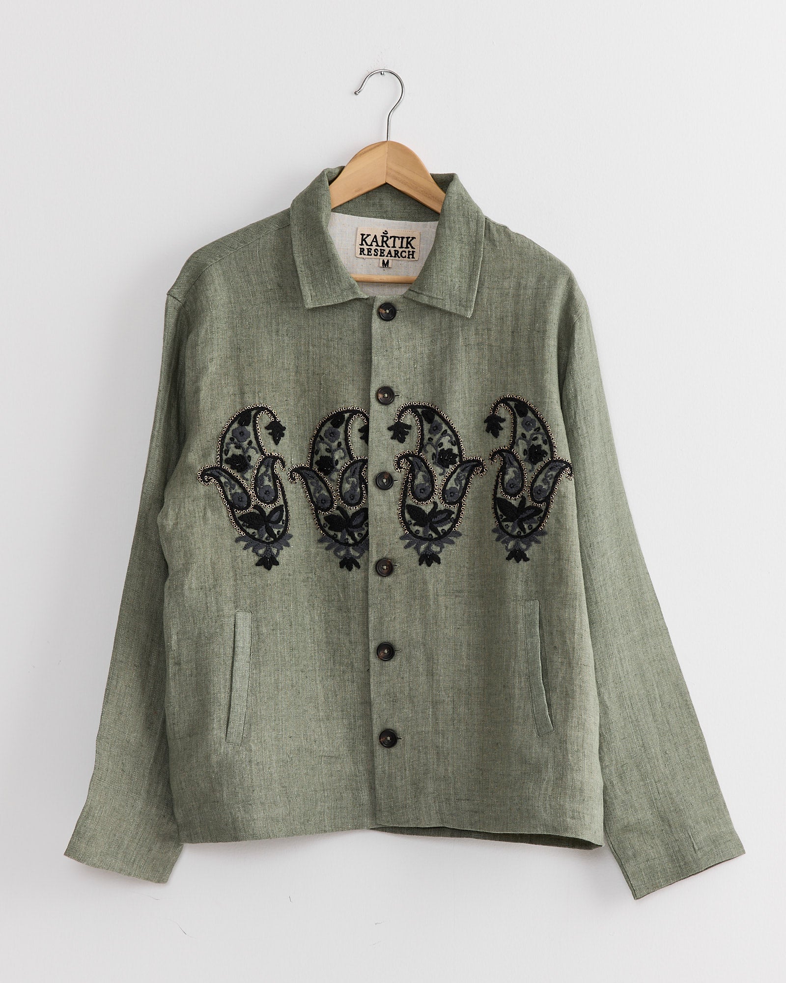 Hand Cropped Jacket in Pista/Black/Grey