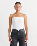 Folded Crew Top in White