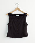 Sheer Scoop Two Way Vest in Black